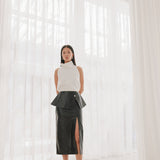Croco Leather Midi Skirt