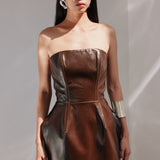 Strata Leather Mini Dress