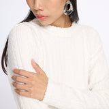 Open Back Cable Knit Top