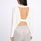 Open Back Cable Knit Top