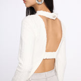 Open Back Cable Knit Top