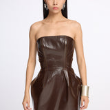 Strata Leather Mini Dress