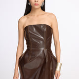 Strata Leather Mini Dress