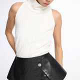 Croco Leather Midi Skirt