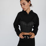 Corset Black Hoodie