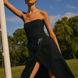 Wool Strapless Midi Dress