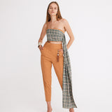 Plaid Drape Bustier