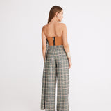 Plaid Drape Bustier
