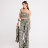 Plaid Drape Bustier