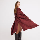 Flow Long Coat Burgundy
