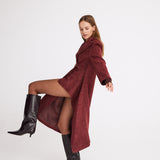 Flow Long Coat Burgundy