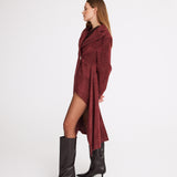 Flow Long Coat Burgundy