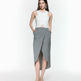 Revolve White/Checked Midi Dress