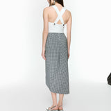 Revolve White/Checked Midi Dress