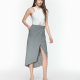 Revolve White/Checked Midi Dress