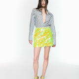 Mermaid Lime Mini Skirt