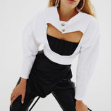 Angle Open Back Top White