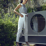 White Denim Carrot Pants