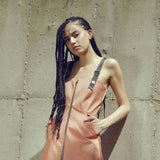 Ada Zipper Copper Midi Dress