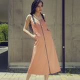 Ada Zipper Copper Midi Dress