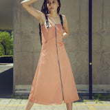 Ada Zipper Copper Midi Dress