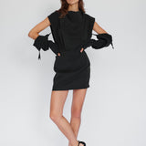 Cupro Mini Dress Sleeves OFF