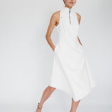 Arya White Midi Dress (Sleeves OFF)