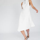 Arya White Midi Dress (Sleeves OFF)