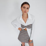 Checked Wool Mini Skirt