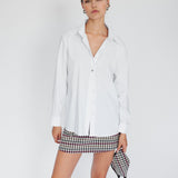 White Shirt With Checked Bra