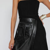 Wool Strapless Midi Dress