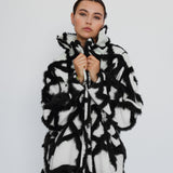 XXX Black/White Fur Long Coat