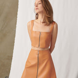 Concrete Leather Bustier Mustard