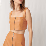 Concrete Leather Bustier Mustard