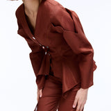 Lia Brown Linen Jacket
