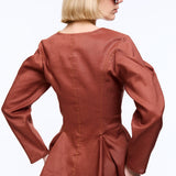 Lia Brown Linen Jacket