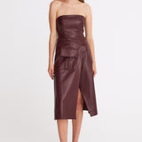 Seville Burgundy Leather Dress