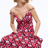Origami Red Maxi Dress
