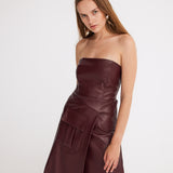 Seville Burgundy Leather Dress