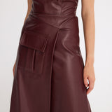 Seville Burgundy Leather Dress