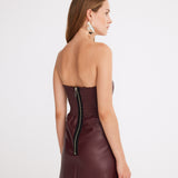 Seville Burgundy Leather Dress