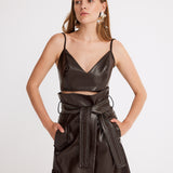 Sepia Leather Bra Bustier