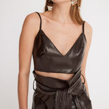 Sepia Leather Bra Bustier