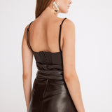 Sepia Leather Bra Bustier