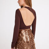 Sepia Sequin Mini Skirt
