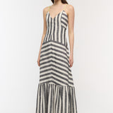 Slate Grey Striped Maxi Dress