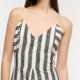 Slate Grey Striped Maxi Dress