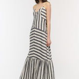 Slate Grey Striped Maxi Dress