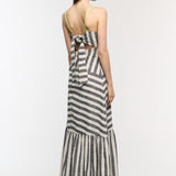 Slate Grey Striped Maxi Dress
