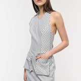 Apron Striped Mini Dress